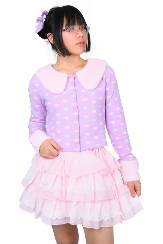 Coco Cardigan - Lavender Rainbow