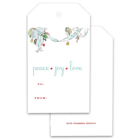 Peace Joy Love Holiday Gift Tags, Set of 12