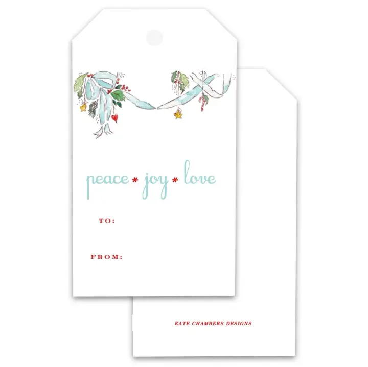 Peace Joy Love Holiday Gift Tags, Set of 12