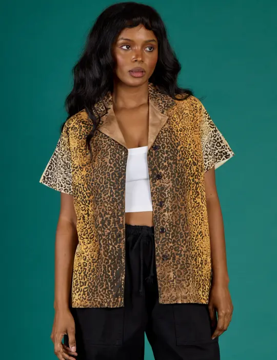 Pantry Button-Up - Leopard Print