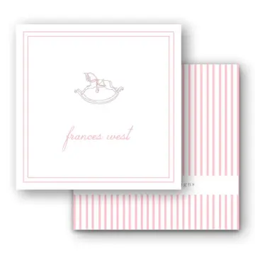 Pink Rocking Horse Square Enclosure Card