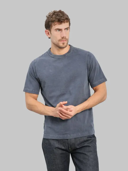 Jackman Lead-Off Pigment-Dye T-Shirt Fade Navy