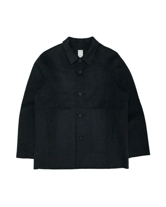 Seya. Double Face Work Jacket / Silk Blended Merino Wool Ash Charcoal