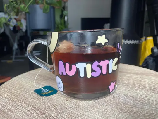 Coloured autism glass mug