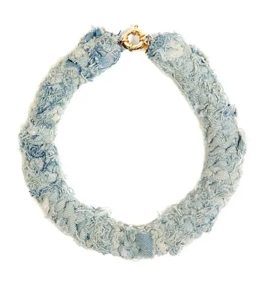 REworked Pale Denim Thick Neckpiece - SPECIAL ORDER