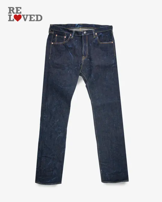 25oz Selvedge Denim Super Slim Cut Jeans - Indigo (IH-555-XHS) Tag 40, Hemmed to 35.5"