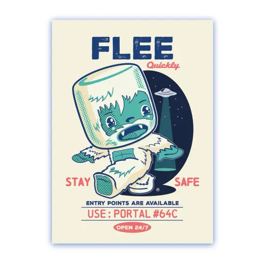 FLEE Quickly Yeti 5x7" Print Series 01