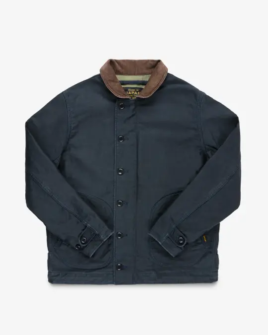 12oz Whipcord Lightweight N1 Deck Jacket - Navy