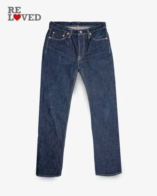 21oz Selvedge Denim Slim Straight Cut Jeans - Indigo (IH-666S-21) Tag 30, Hemmed to 29.5