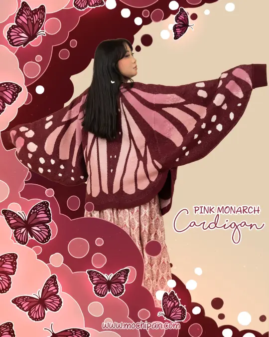 Pink Monarch Butterfly Cardigan