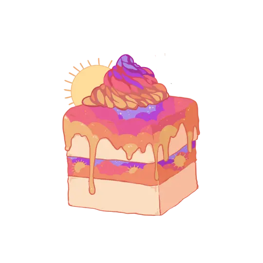 Sunset Cake Pin