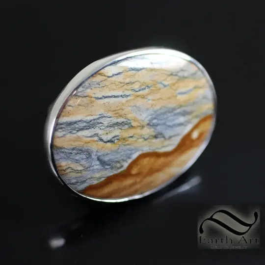 Picture Jasper Landscape Statement Ring