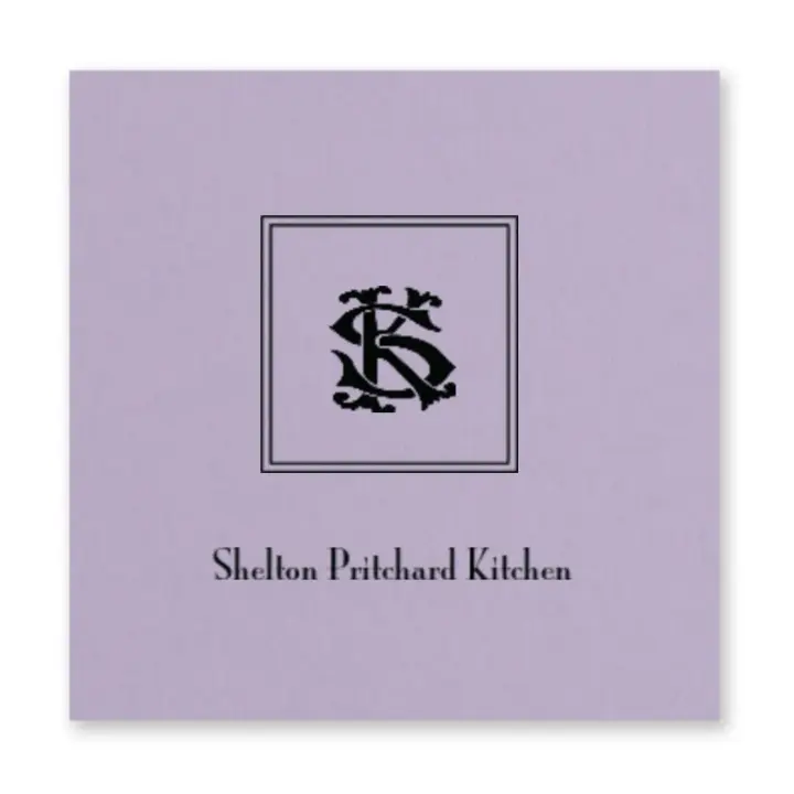 Custom Lavender and Black Square Monogram Foil Gift Tag