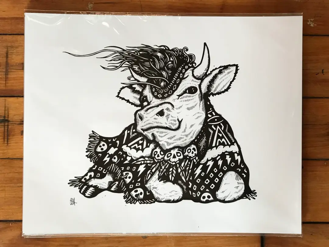 Idle Assassin, Screen Print on Card Stock