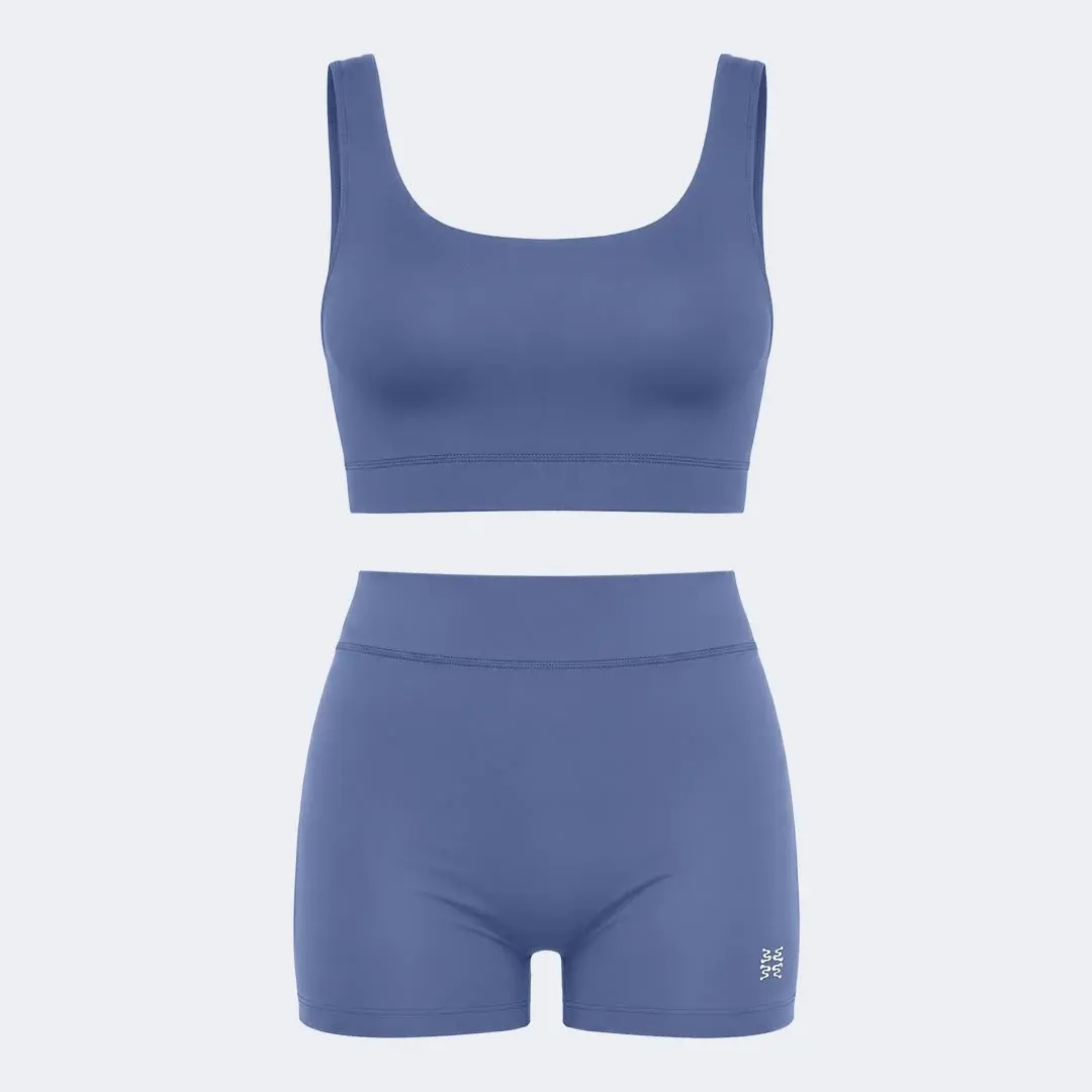Swim Set Star High Waisted Boss Steel Blue
