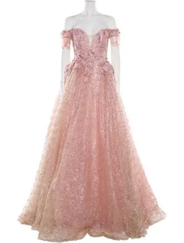 French Chic Pink A-Line Bateau Corset Maxi Women Dress Evening Dress RS294
