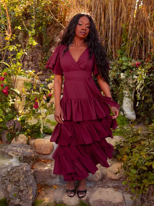 Underworld Dress in Wine Red