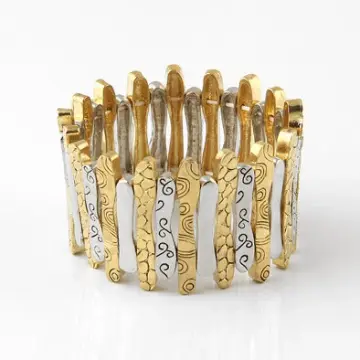 Doodles Gold and Silver Stretch Bracelet