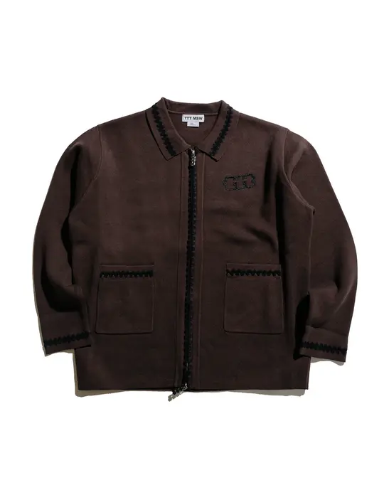 TTT MSW Knit Polo Cardigan Brown
