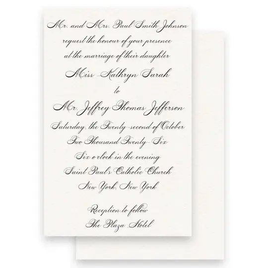 Simple Black Script Diplomatic Font Wedding Invitation