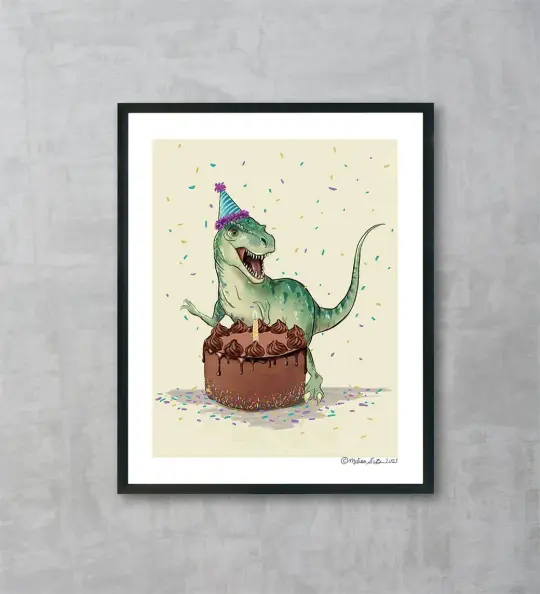 T-Rex Birthday Fine Art Print