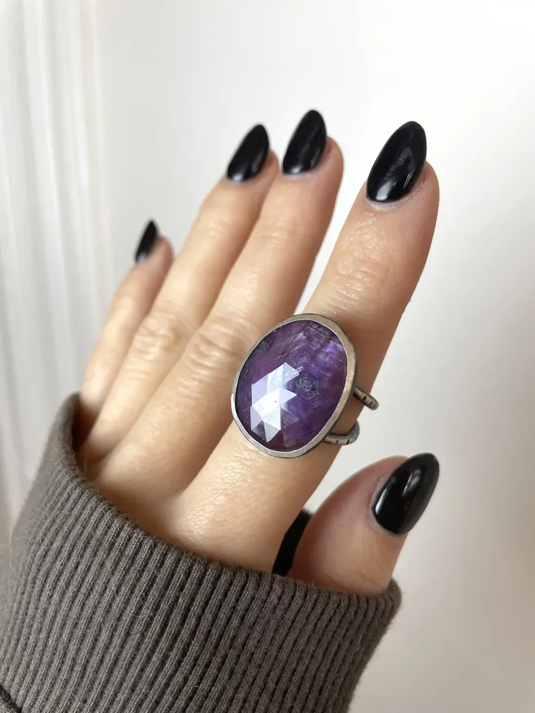 Pink Sapphire Orbit Ring - Size 8