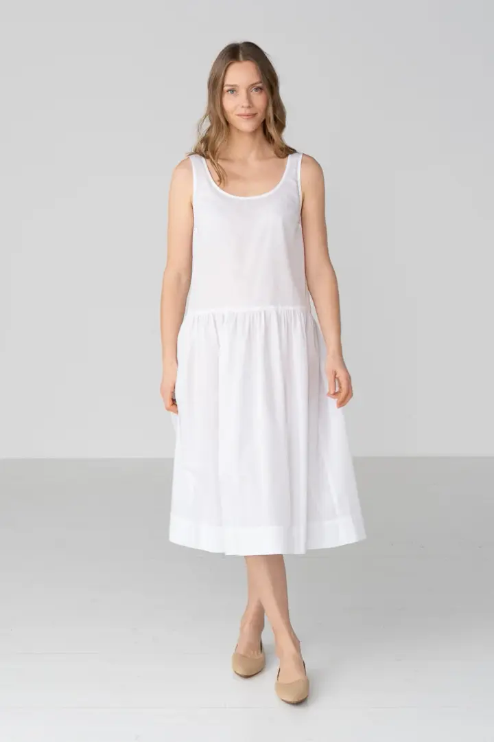 Deep Neck Petticoat, White Magnolia