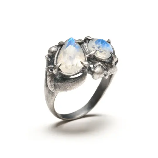Midnight Madness. Cat claw and Moonstone Ring. *Limited*
