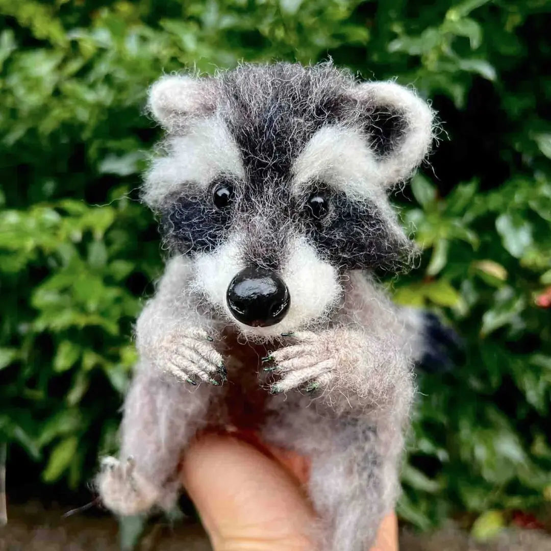Raccoon Sculpture - Handmade One of a Kind