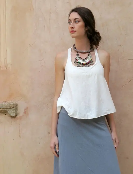 Racerback Built In Bra Tank Wanderer Cropped Shirt