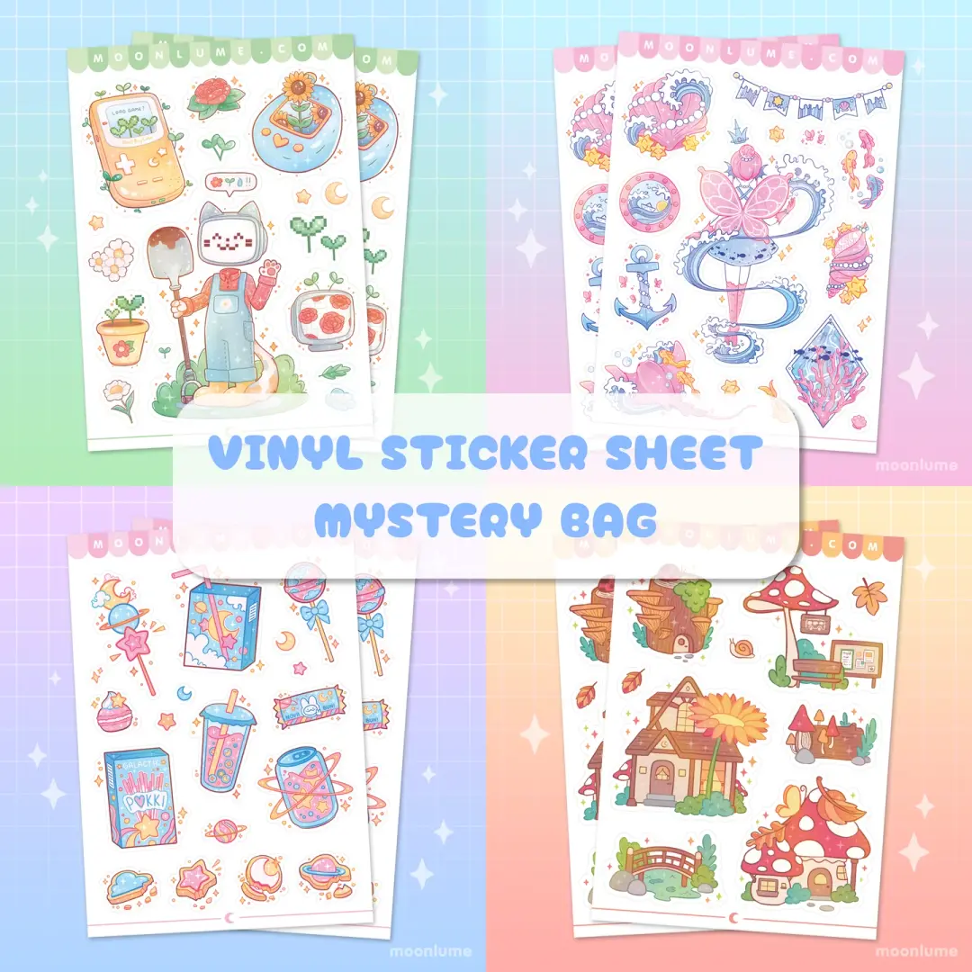 MYSTERY BAG - set of 5 random vinyl sticker sheets
