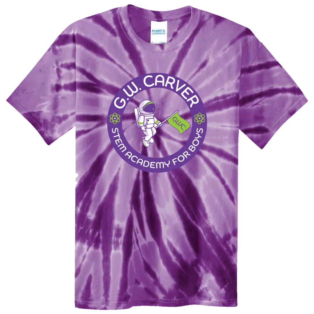 GWC STEM Academy Screen Printed PC147Y Youth SS Tie-Dye Tee