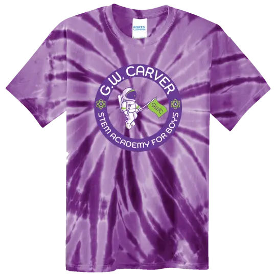 GWC STEM Academy Screen Printed PC147Y Youth SS Tie-Dye Tee