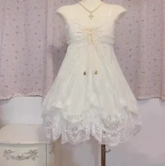 Flowy White Homecoming Dress A-Line Spaghetti Straps Lace Hem Mini Summer Dress RS696