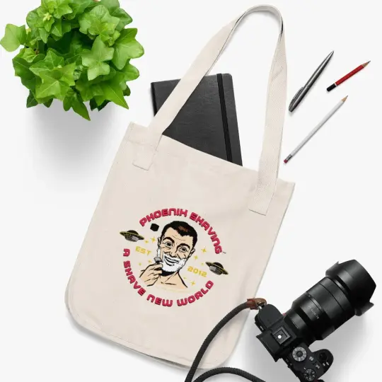 Official Phoenix Shaving Organic Canvas Tote Bag | Shaving Man | Available in Multiple Colors