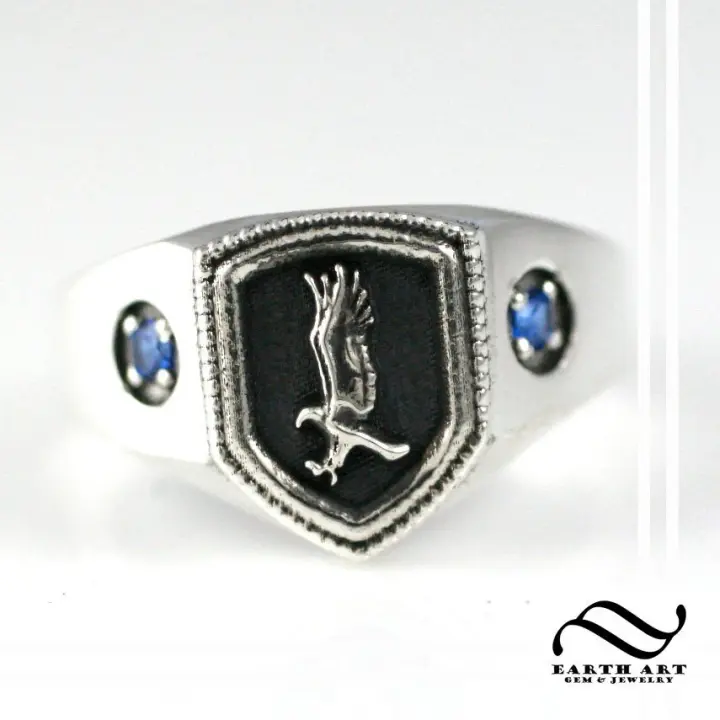 House Signet Ring - The Raven - Sterling Silver