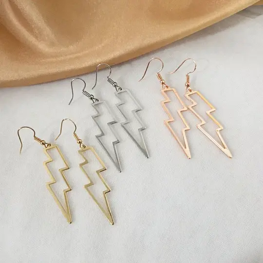 Jagged Lightning Bolt Earrings (Gold/Silver/Rose Gold)