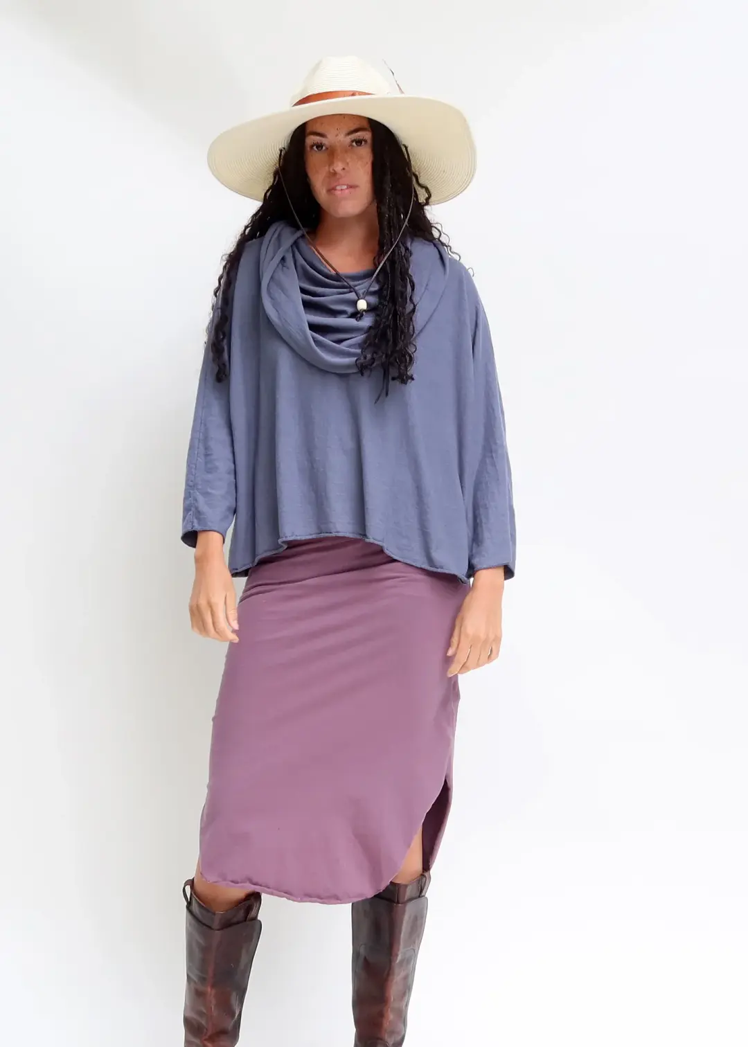 Super Cowl Poppy Shirt Kaftan