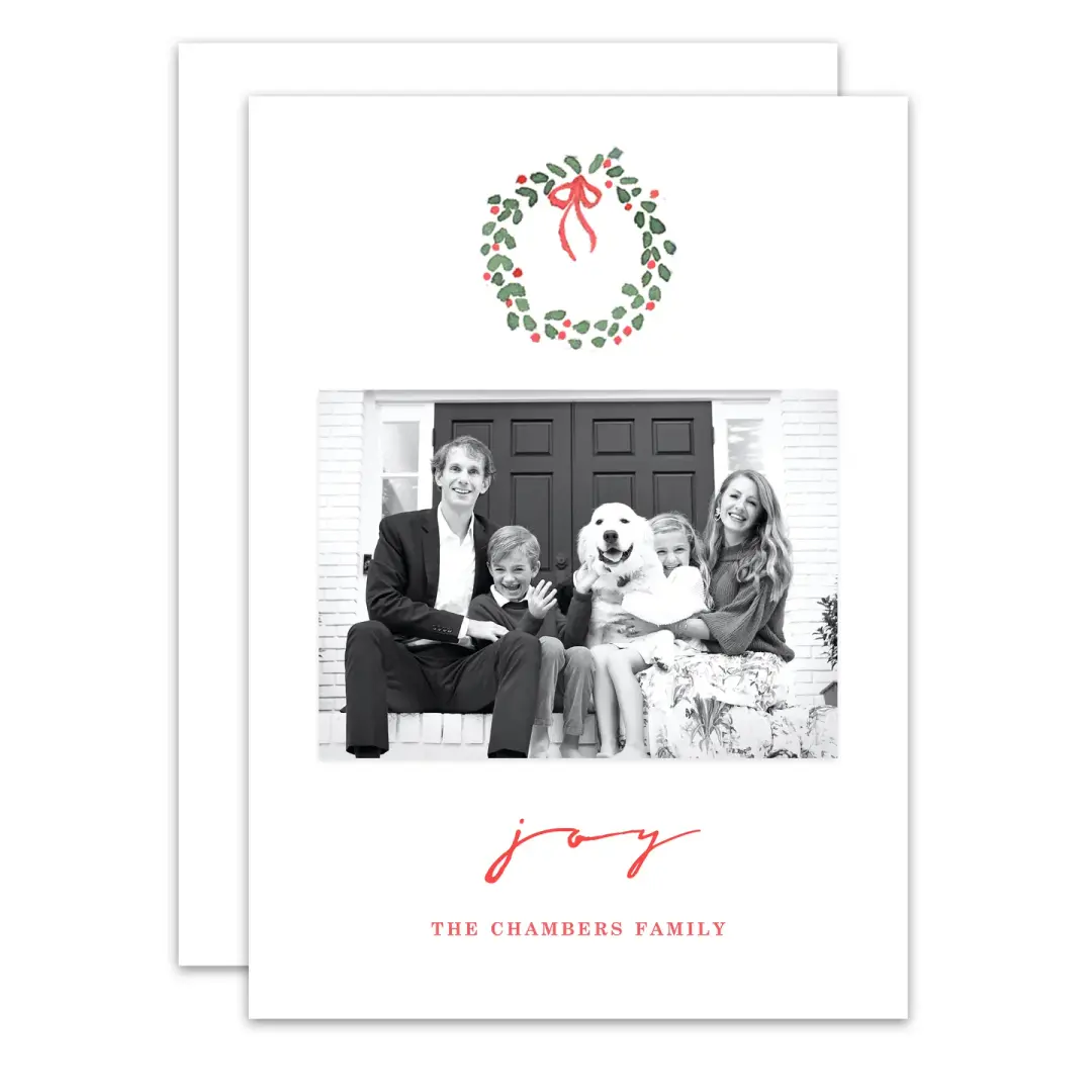 Watercolor Wreath Holiday Card