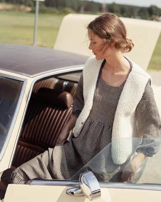 AMBERLEY ruffled linen dress