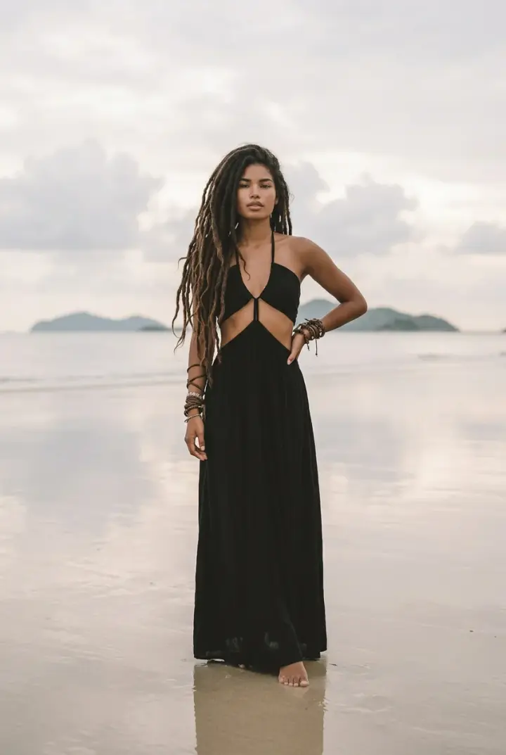 Aphrodite Dress Solid Black