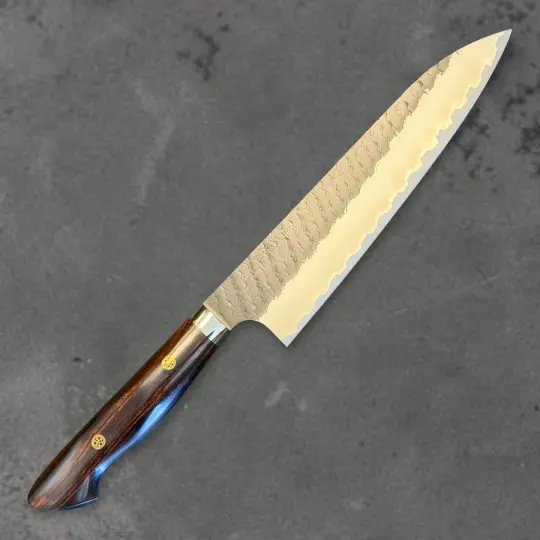 Nigara SG2 Kurouchi Tsuchime Gyuto 210mm with Ironwood Yo Handle