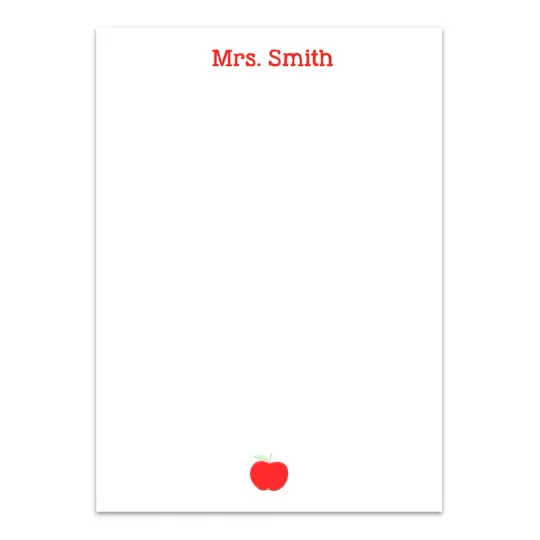 Teacher's Appreciation Apple Custom Notepad