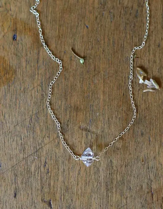 Collier 'Herkimer Diamond' argent