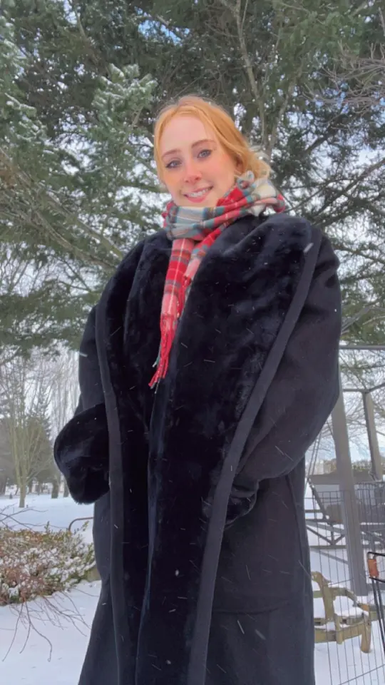 Vintage Black Wool Blend Coat with Faux Fur Details - The Limited