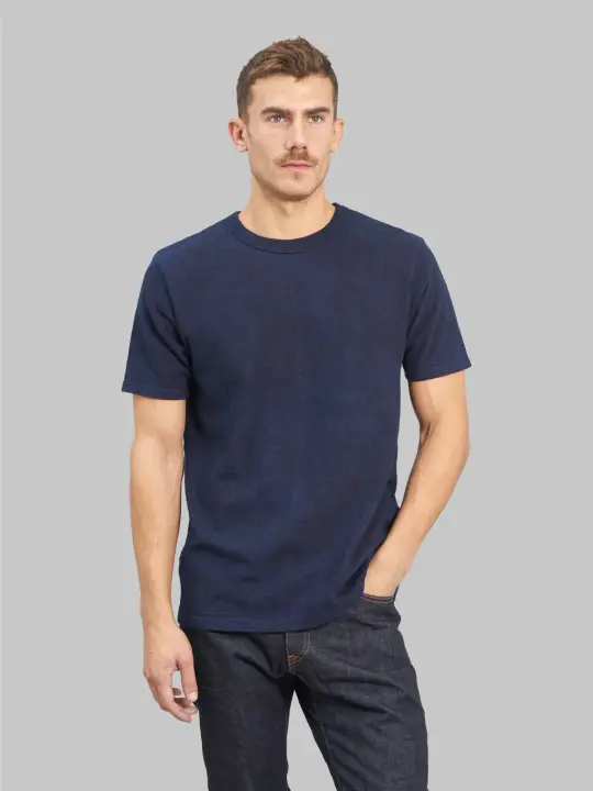 UES No.8 Slub Nep Short Sleeve T-Shirt Indigo