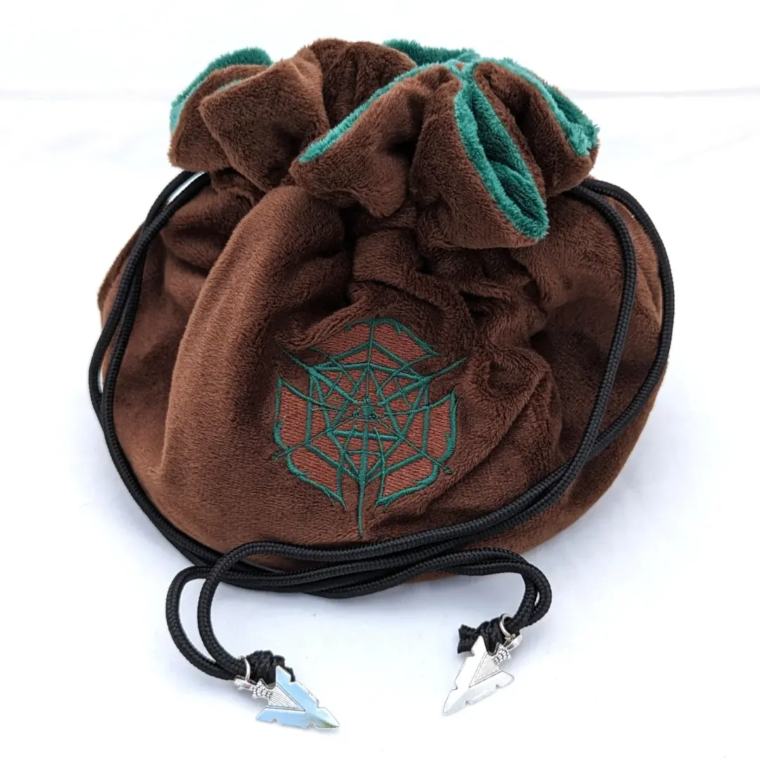Ranger Dice Bag. Multi-pocket drawstring dice organizing bag