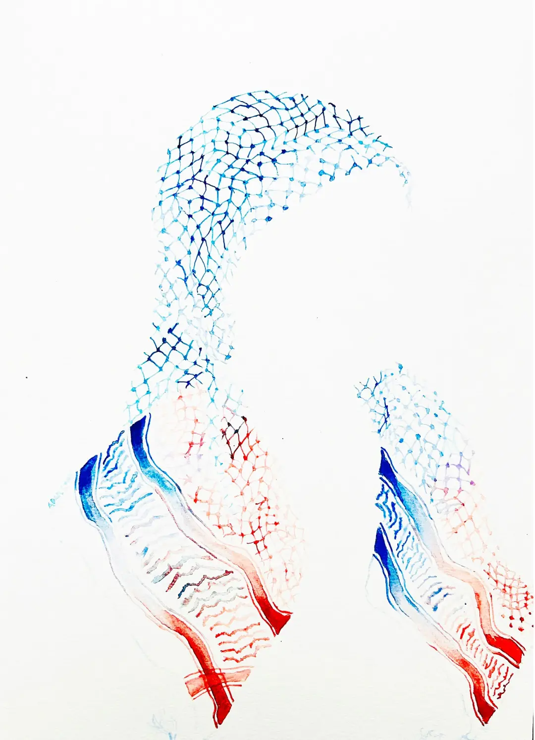 Empty Portrait in Red White and Blue