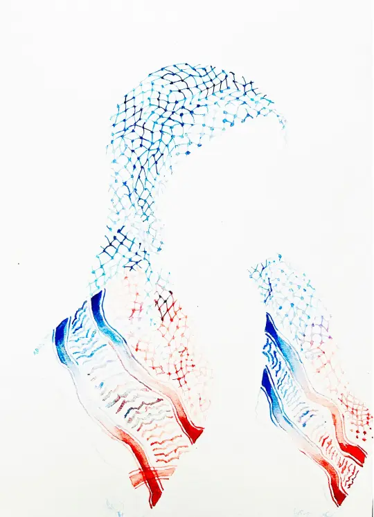 Empty Portrait in Red White and Blue
