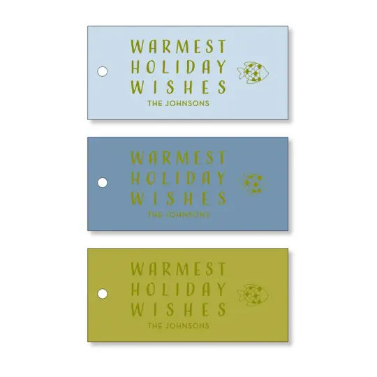 "Holiday Wishes" Engraved Holiday Gift Tags, Set of 50
